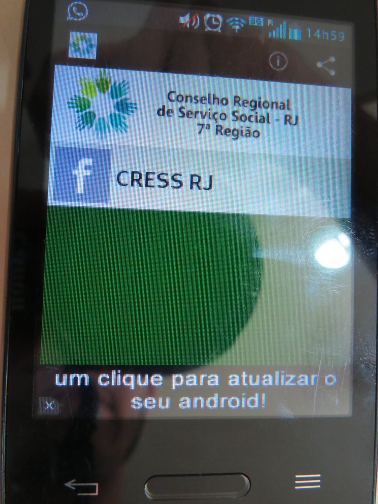 Passo 12: Pronto, essa é a interface do aplicativo. Para começar a usá-lo clique em "CRESS-RJ"