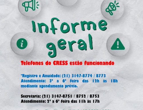  Após  problemas relacionados ao nosso sistema telefônico:  os telefones do CRESS Rio  estão funcionando